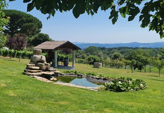 jardín de la casa rural en la ribiera sacra